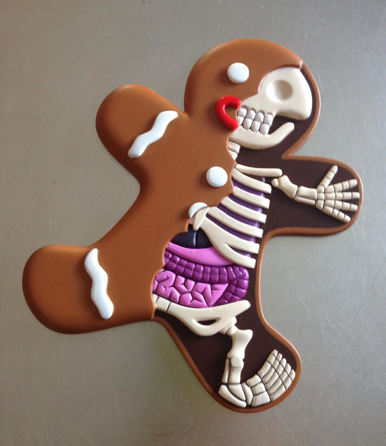 Sculpted anatomical Gingerbread Man by freeny