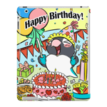 Black masked lovebird happy birthday parrot iPad Case