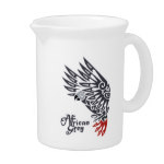 African Grey Parrot Tribal Tattoo Pitcher