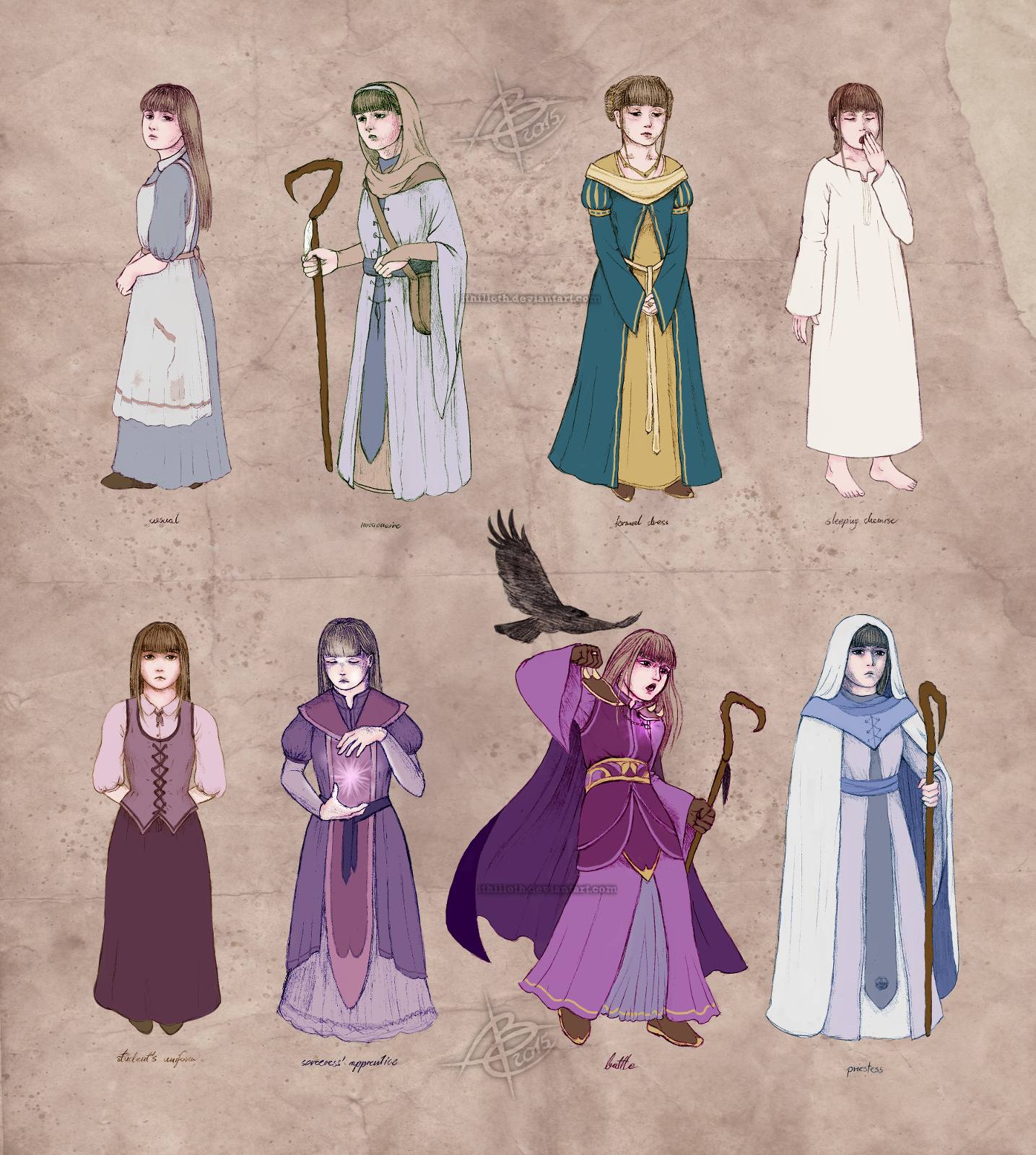 mage-cleric outfits / Rowena ref sheet by Ithilloth on ...