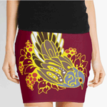 Diamond dove bird tribal tattoo mini skirt