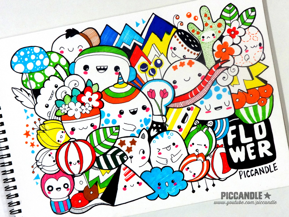 Colored Doodle - Flower [Video] by PicCandle on DeviantArt