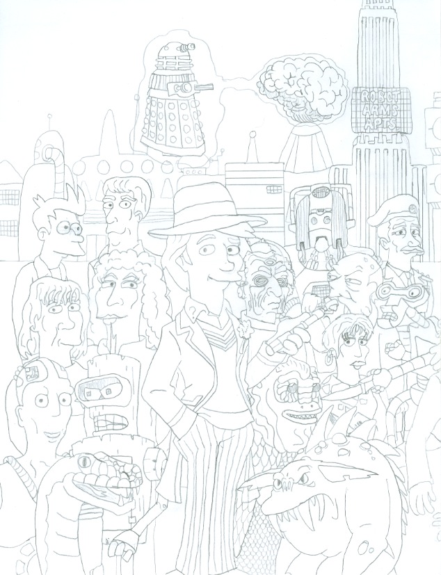 Doctor Who/ Futurama Fifth Doctor (No Color) by iamtherealbender on ...
