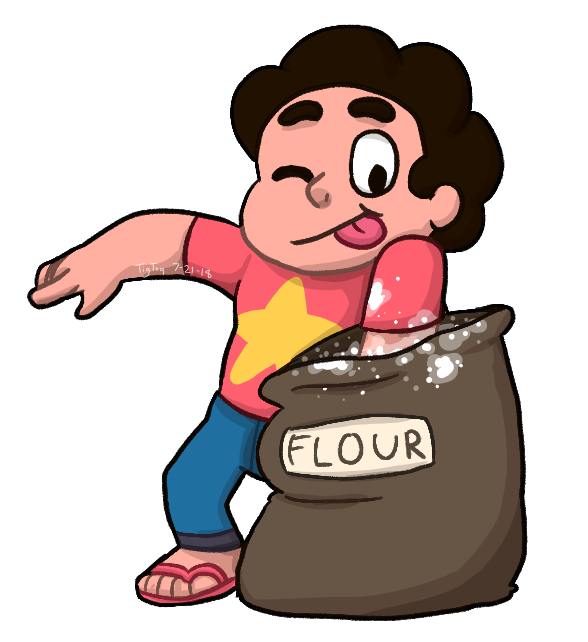 "You're like sugar and flour, I love eating them separately but I still want cake!" -=-=-=-=- Y'know what Steven? If you like flour go ahead and eat it XD I'm not gonna-  but if this show had ...