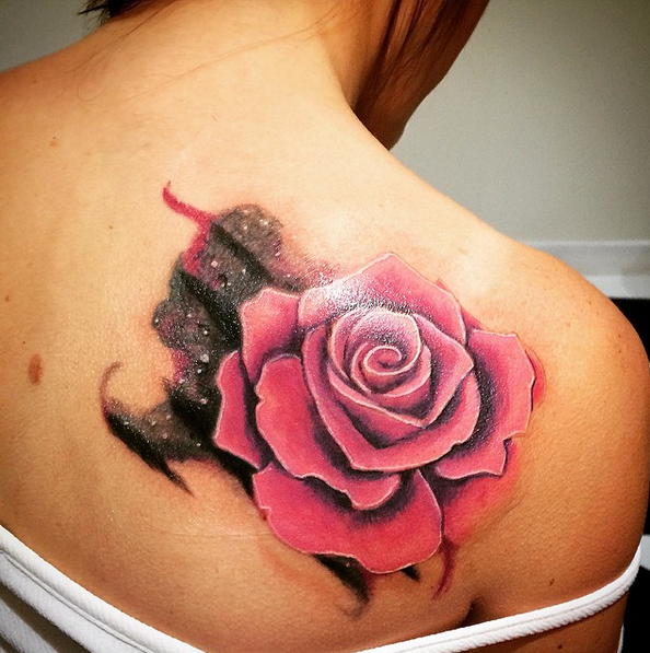 Rose cover up tattoo by grandevoodoo on DeviantArt