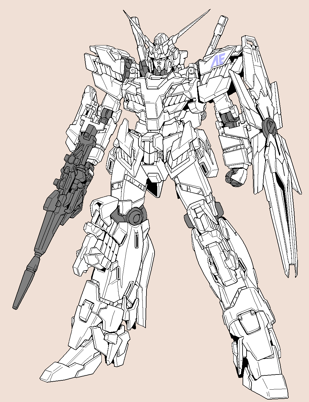 RX-0 Gundam Unicorn Lineart by Pepsisaurus on DeviantArt