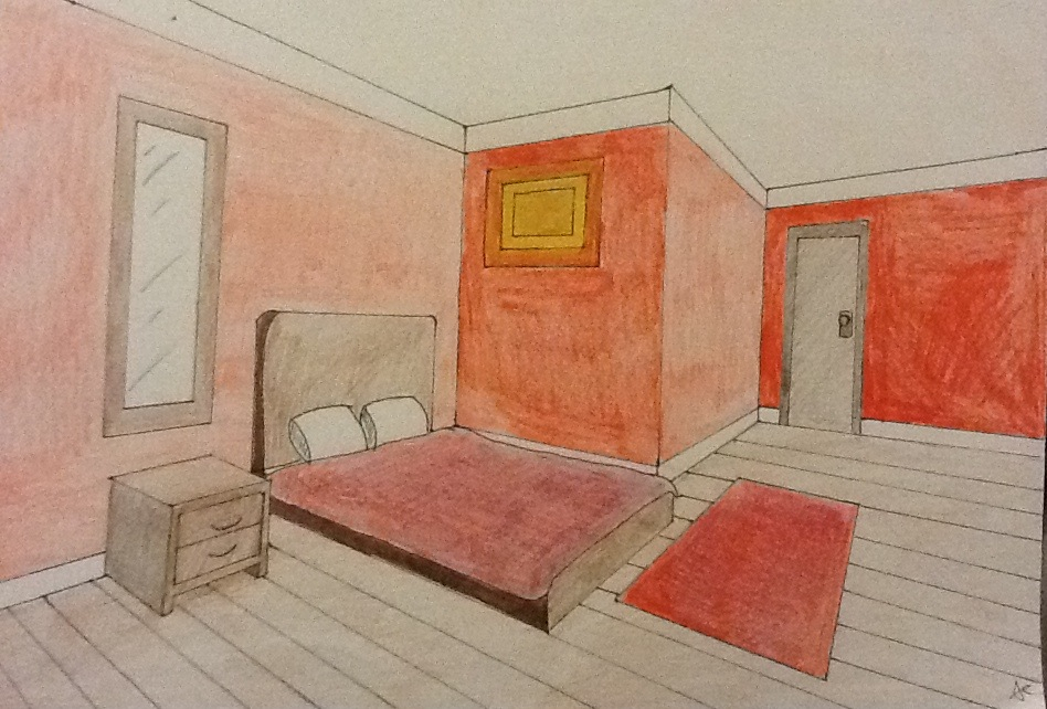 A room drawn with twopoint perspective by AlexCliffy92 on DeviantArt