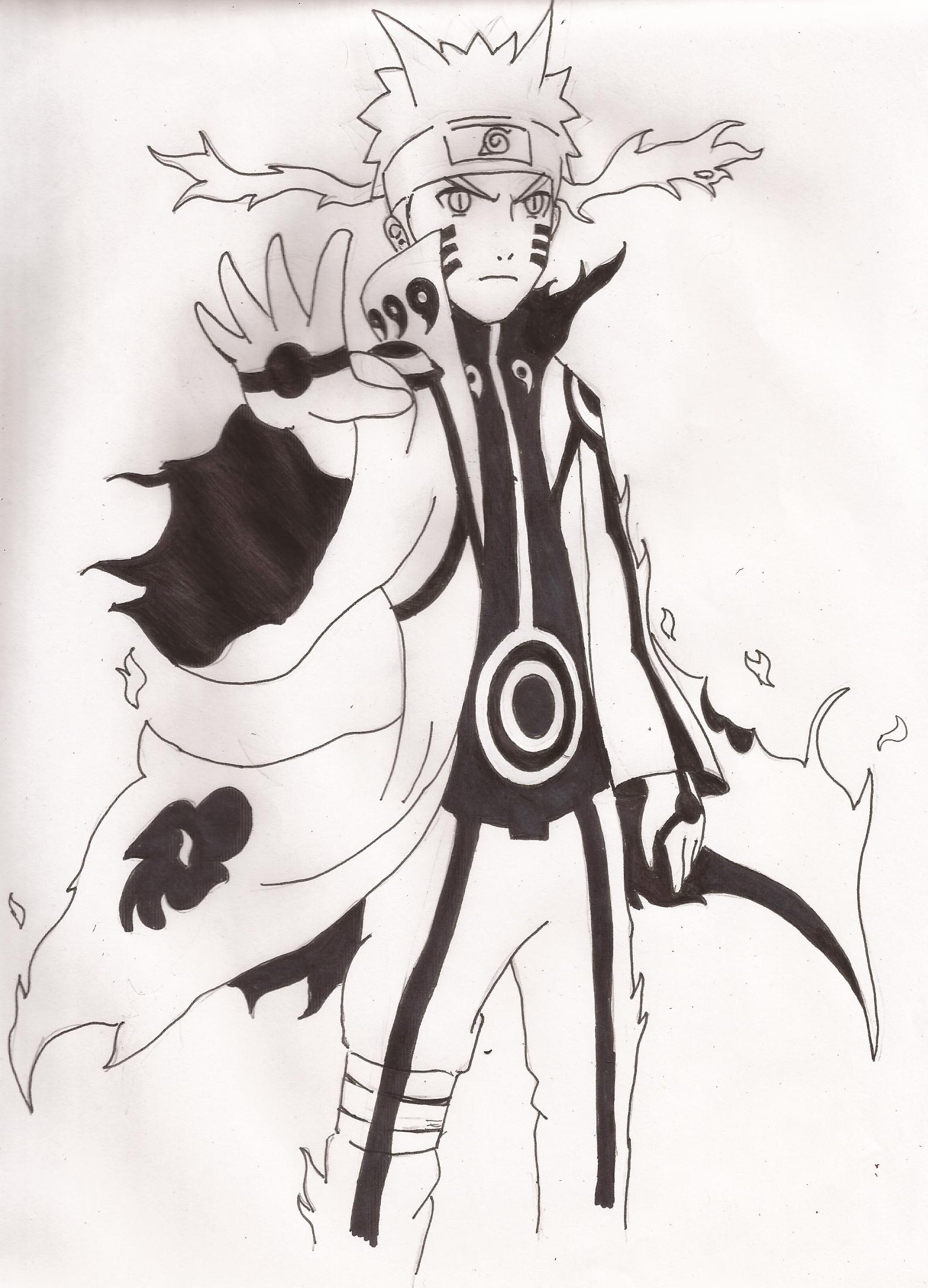naruto nine tails mode coloring pages - photo #30