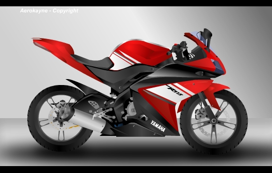 Yamaha ZR125 in Red. Digital by Aerokayne on DeviantArt