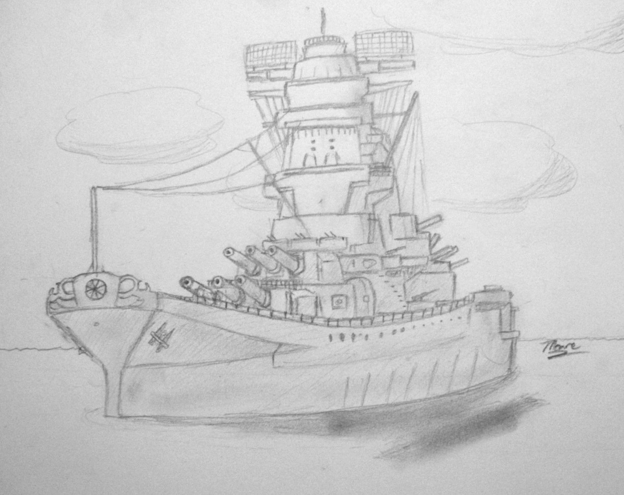 Battleship sketch by topgun308 on DeviantArt