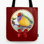 Gouldian Finch Realistic Painting Tote Bag