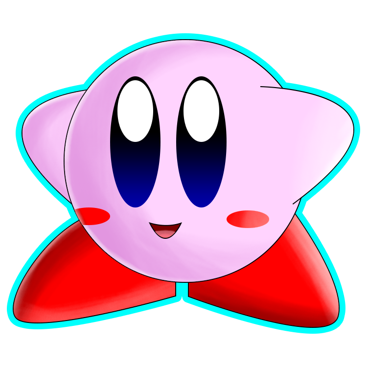 Random Kirby drawing with outline by PupsDraws on DeviantArt