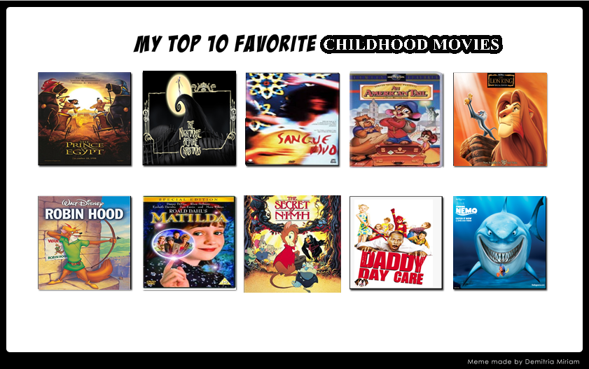 My Top 10 Favorite Childhood Movies by AlphaMoxley95 on DeviantArt