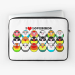 Cute lovebird color mutations cartoon laptop sleeve