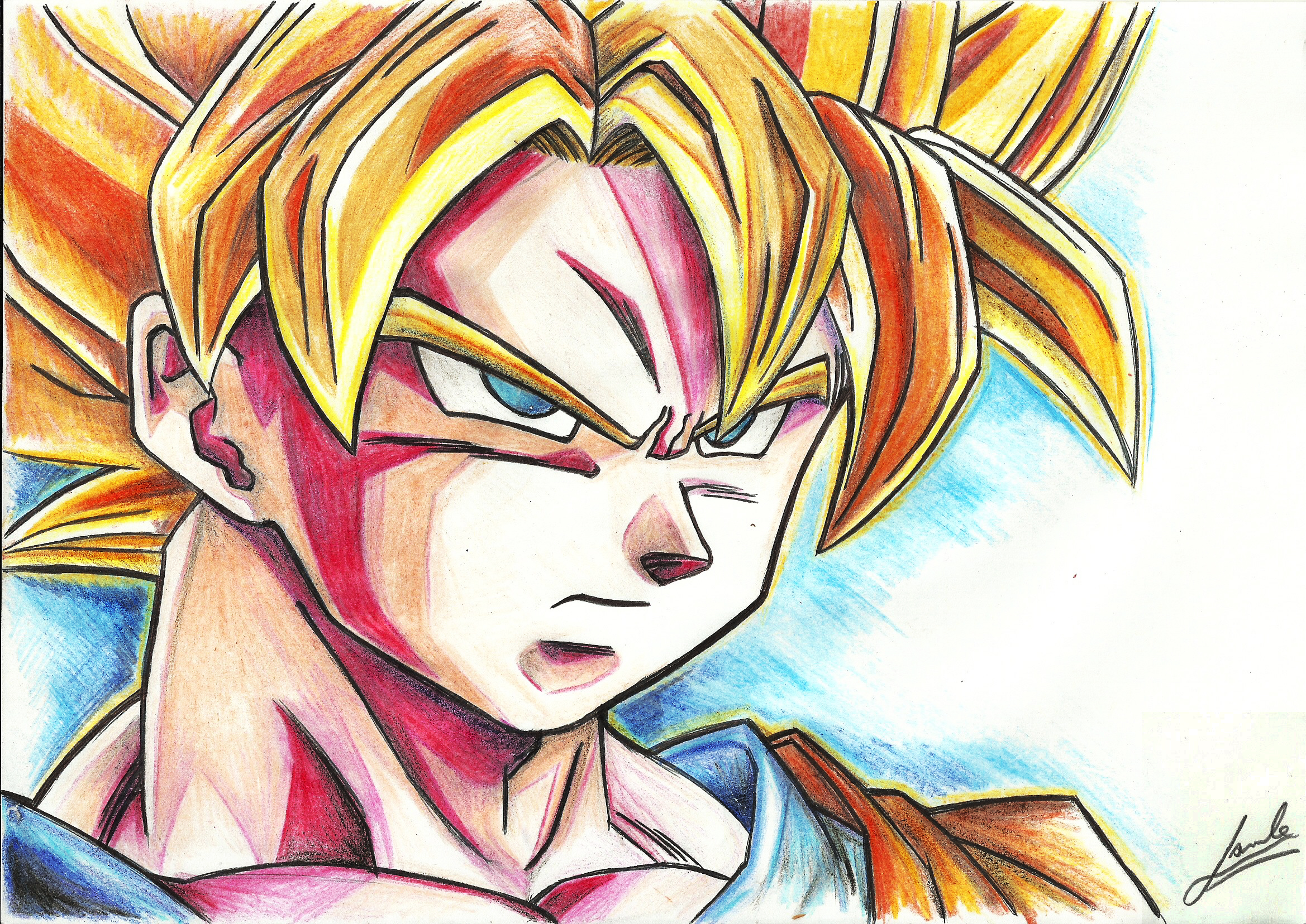Goku super sayan Drawing by Comunello76 on DeviantArt