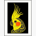 Cockatiel Parrot Tribal Tattoo Art Print
