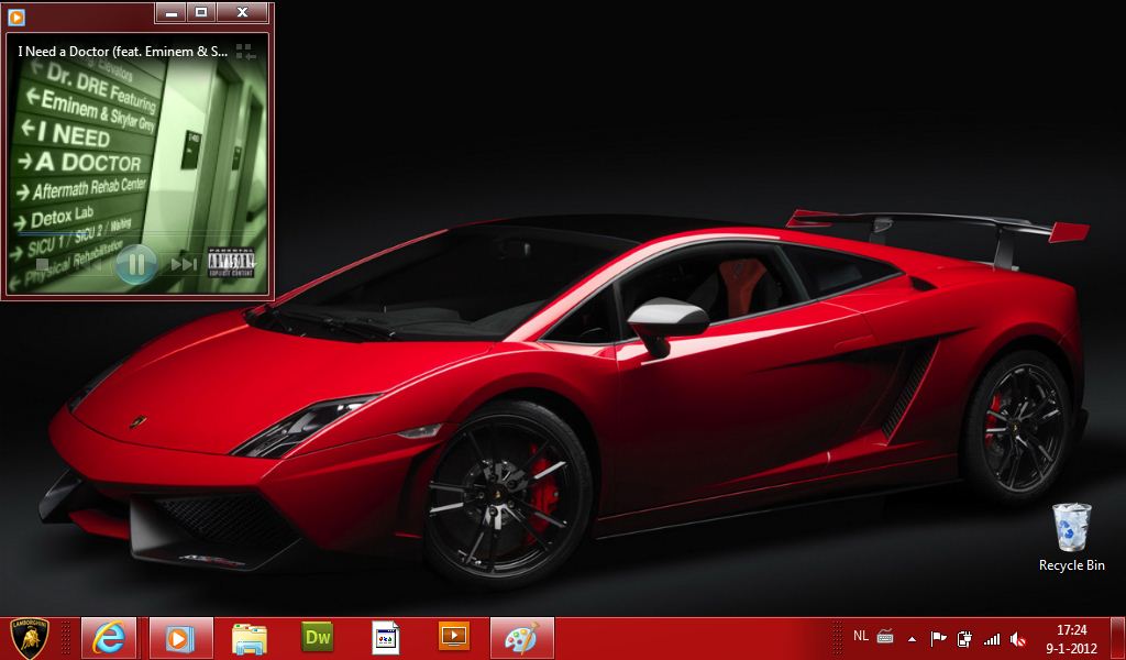 Lamborghini Gallardo theme for Windows 7