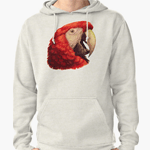 Scarlet Macaw Parrot Realistic Painting Hoodie