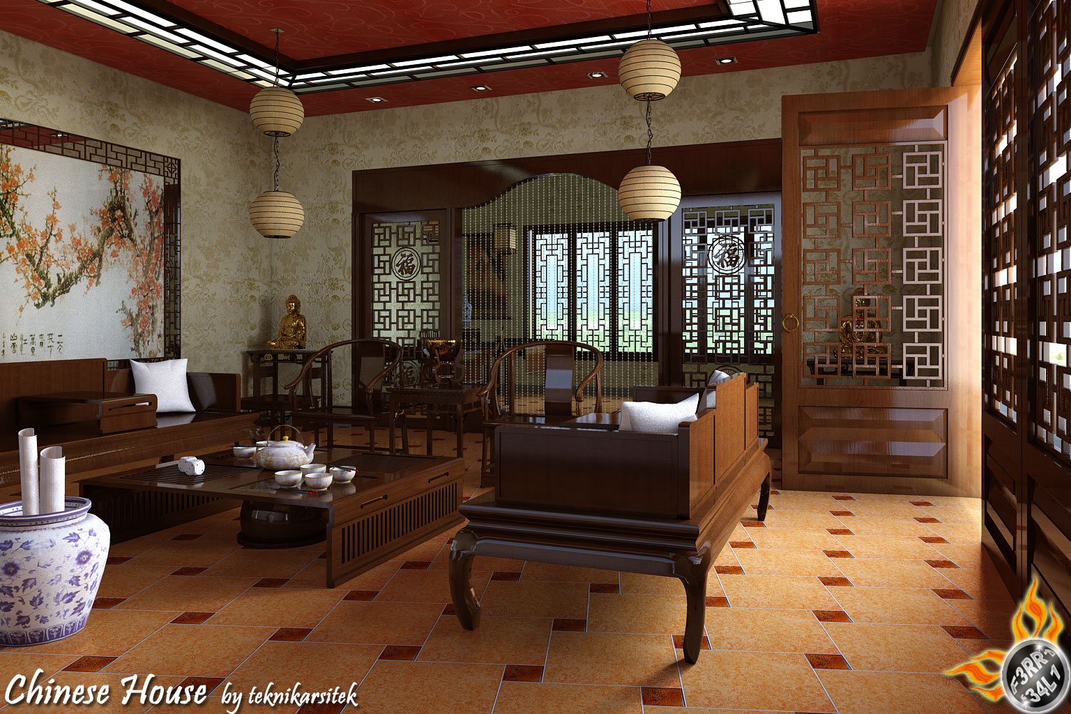 Chinese Living Room By Teknikarsitek On DeviantArt