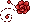 Pixel Rose Divider 3 - Bright Red - Top Right