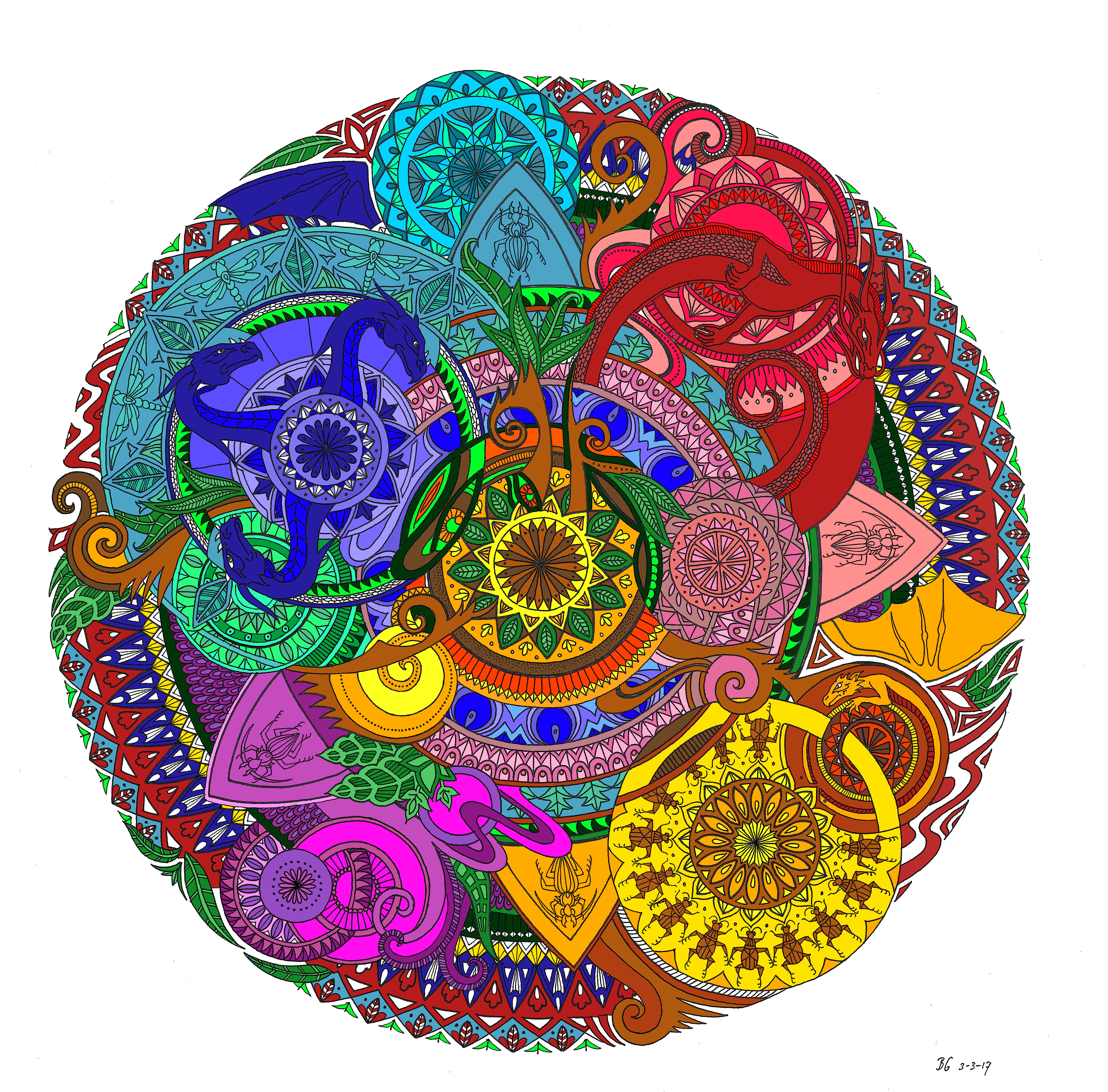 Download Dragon Mandala colored by LenaCobral on DeviantArt