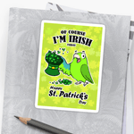 St. Patrick's day parrot sticker