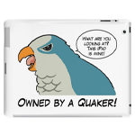 owned by a blue quaker iPad case