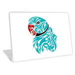 Blue Ringneck Parrot Tattoo Laptop Skin