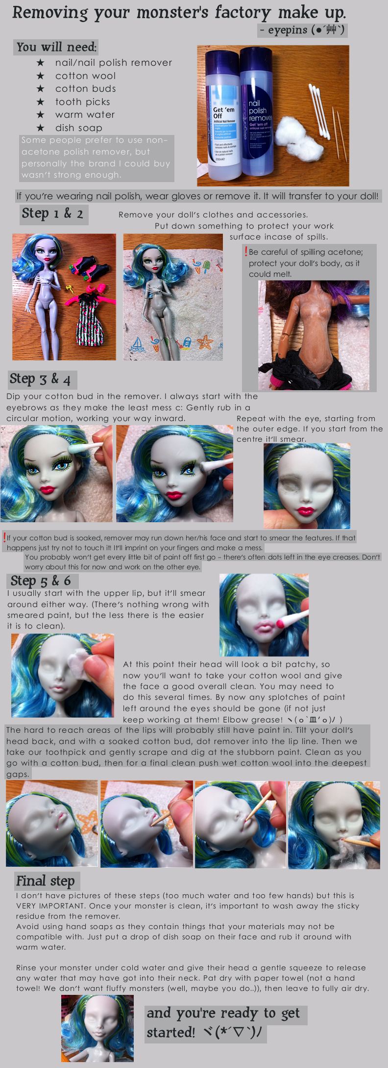 How To Remove Monster High Factory Paint By Eyepins On DeviantArt