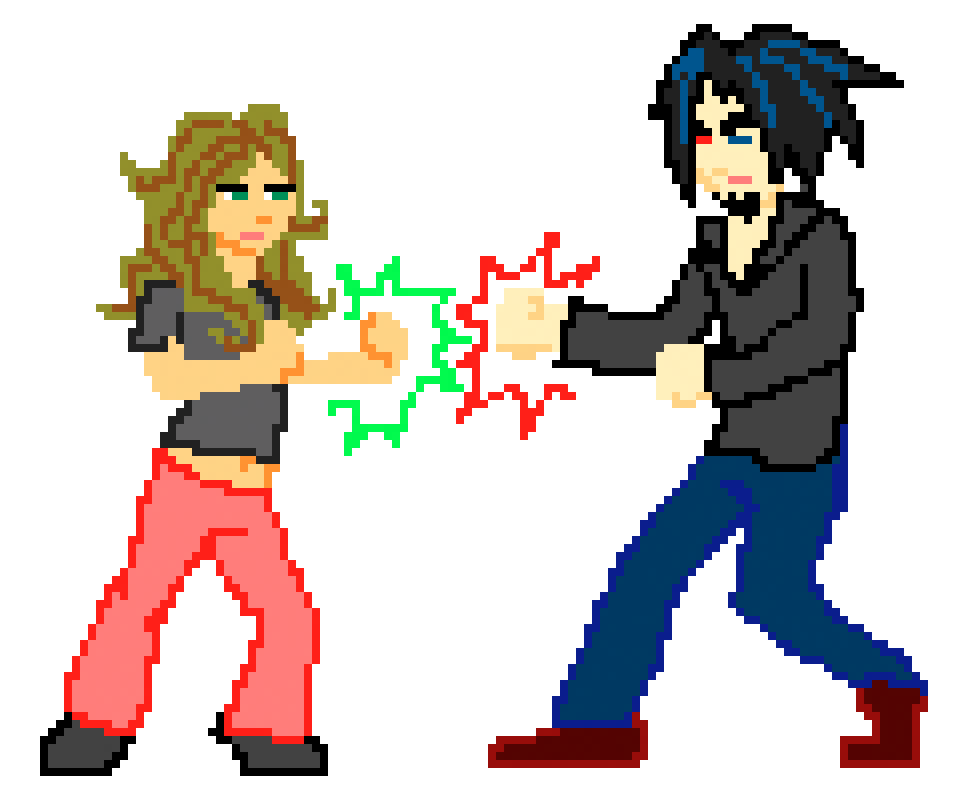 Pixel fight : Staan VS Makaabre by WickedWormwood on DeviantArt