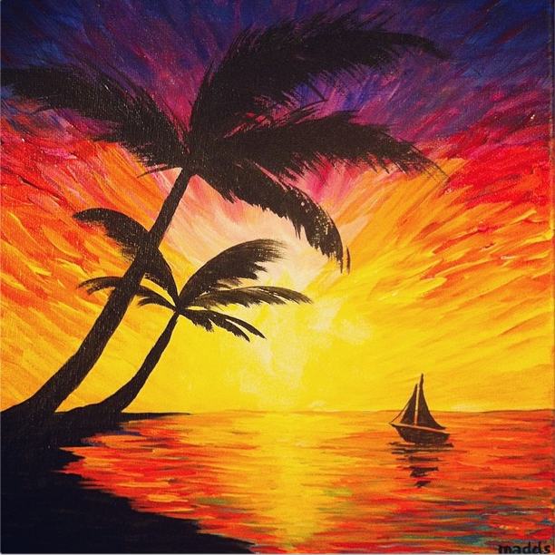 Palms and a Sunset by maddsicles on DeviantArt