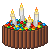 Chocolate Beans Cake with candles 50x50 icon