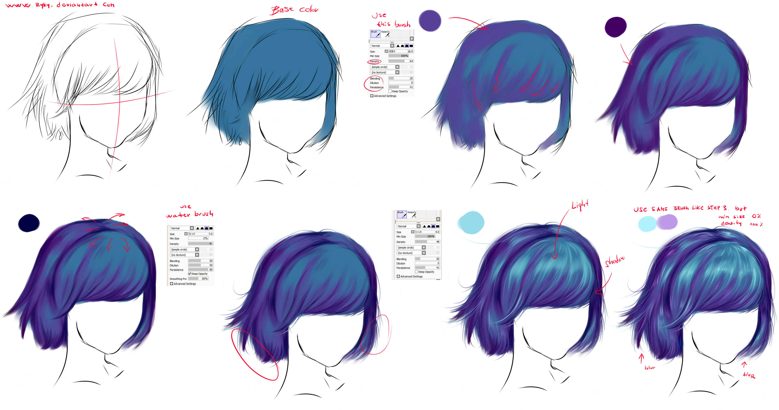 How to draw - hair by ryky on DeviantArt