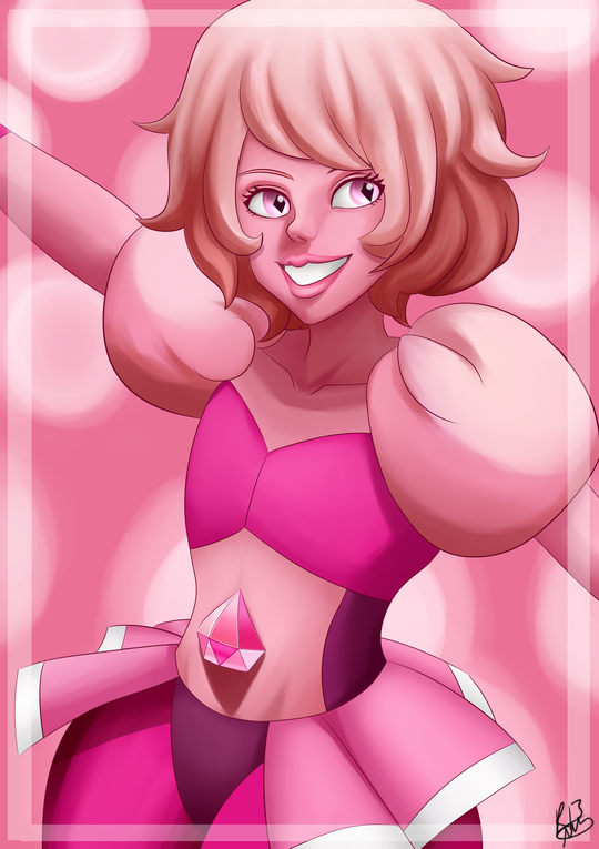 She has cotton candy hair, that's the best thing ever lol Here's my drawing of Pink Diamond from Steven Universe. She's one of my favorites. Art done by me
