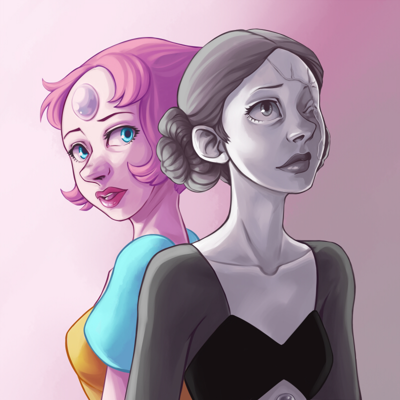 I enjoy watching Steven Universe, so I took some time to draw some Pearls.