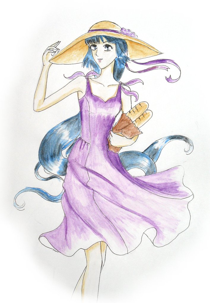 Kayura in a dress wearing a hat
