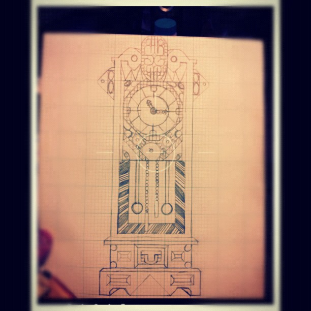 GrandFather Clock Sketch by ZERO1ER on DeviantArt