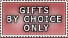 Gifts by choice only stamp by Sheshin
