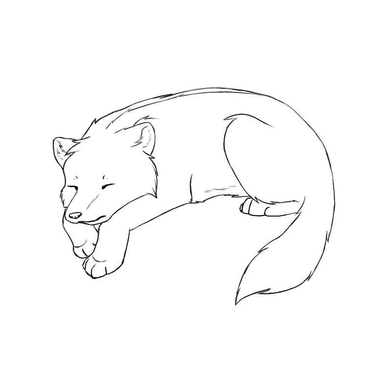 REMAKE Free Sleeping Wolf Lineart by Lacey186 on DeviantArt
