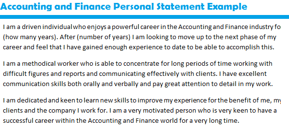 personal statement accounting work experience