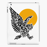Great Horned Owl Tribal Tattoo iPad Case