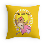 Little happy bird saying you love me pillow