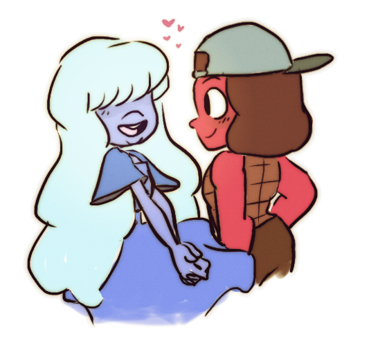 Okay and that part where Sapphire's leaning on the baseball bat with her legs crossed flirting with Ruby omg Tumblr