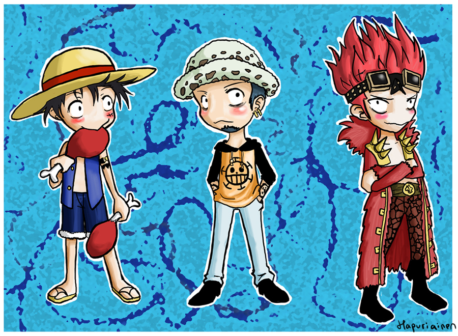 Luffy, Law and Kidd by Hapuriainen on DeviantArt