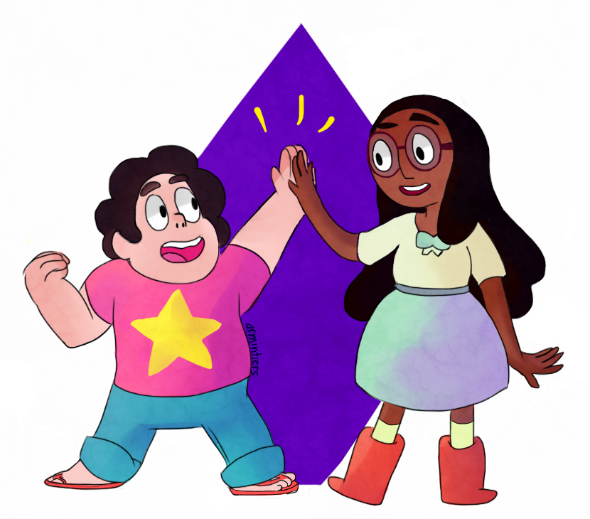 connie and steven from steven universe!! if you haventt heard of steven universe it’s a great show with lots of strong/diverse female characters, i really do love it primarily becaus e of tha...