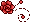 Pixel Rose Divider 3 - Bright Red - Top Left