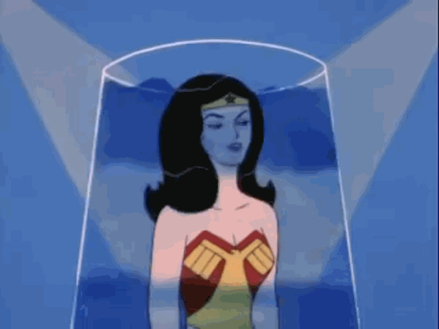 Wonder Woman In Suspended Animation Tube.