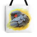 Black Palm Cockatoo Realistic Painting Tote Bag