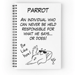 parrot definition spiral notebook