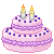 Blueberry Cake type 7 with candles 50x50 icon